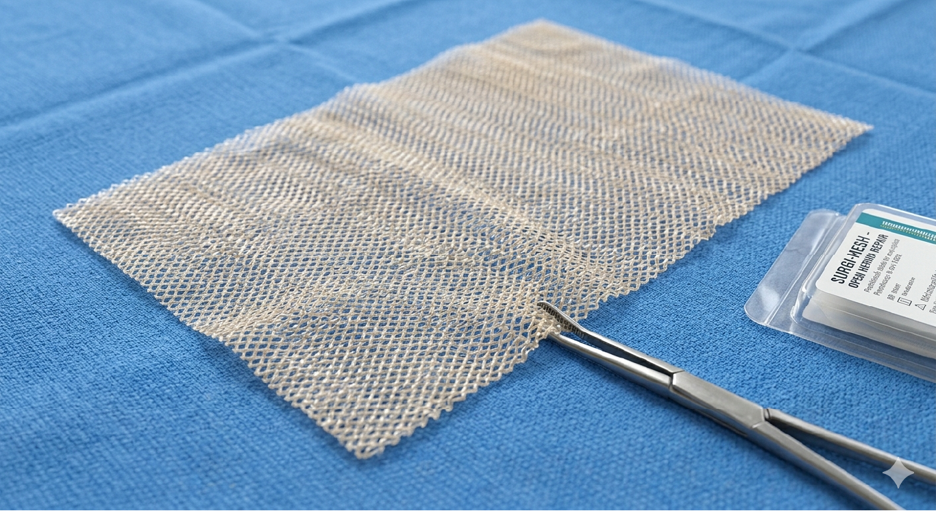 Cirugía de hernia inguinal abierta con malla